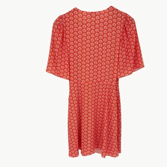 NWT Alice + Olivia Sandra Floral Wrap Mini Dress | Sz 4 | English Rose Pink - Picture 3 of 16